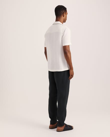 Leto Short Sleeve Resort Shirt in OFF WHITE