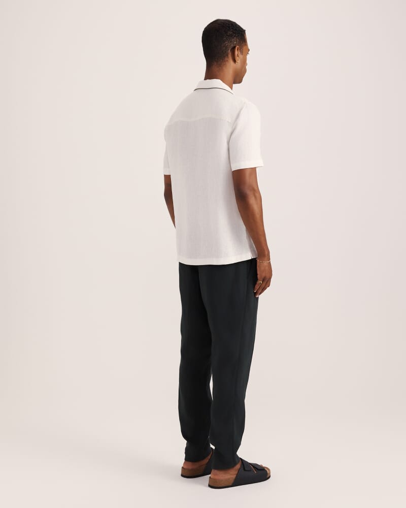 Leto Short Sleeve Resort Shirt in OFF WHITE