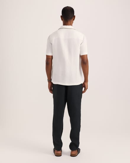 Leto Short Sleeve Resort Shirt in OFF WHITE