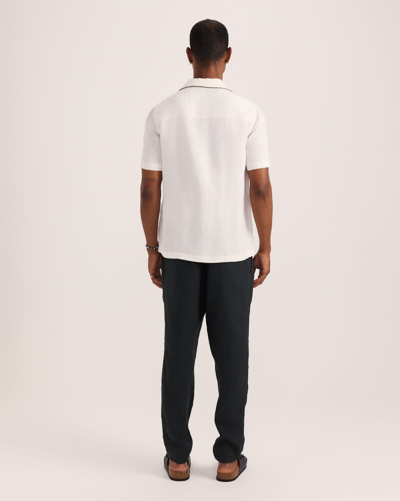 Leto Short Sleeve Resort Shirt in OFF WHITE