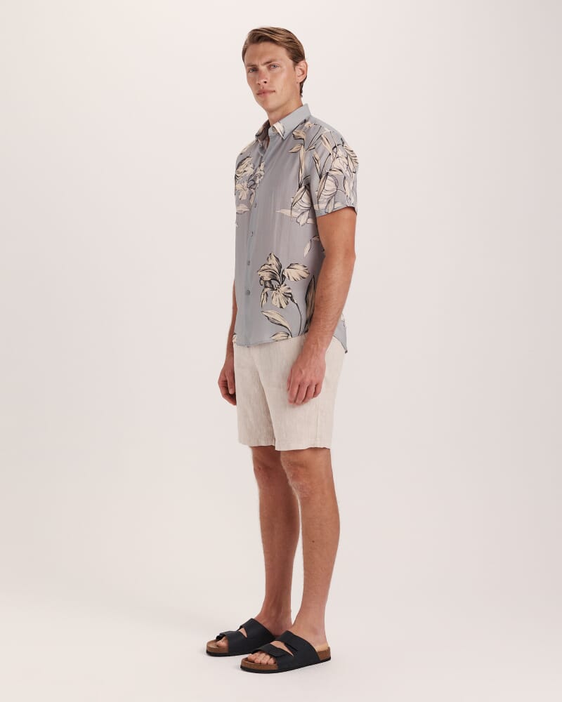 Thanos Short Sleeve Classic Print Shirt in GREY MULTI