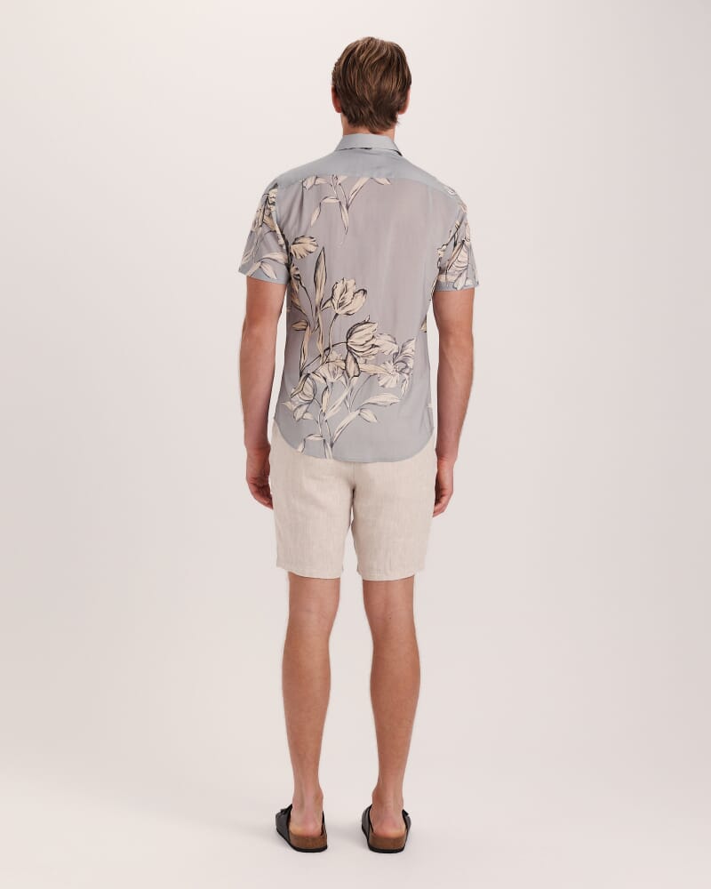 Thanos Short Sleeve Classic Print Shirt in GREY MULTI