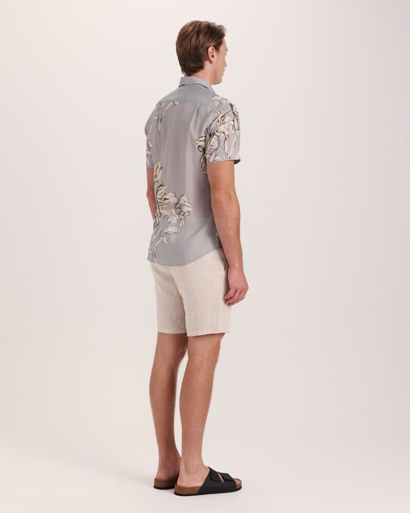 Thanos Short Sleeve Classic Print Shirt in GREY MULTI