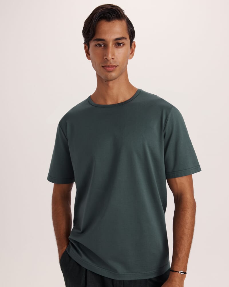 Emilio Mercerised Tee in FOREST