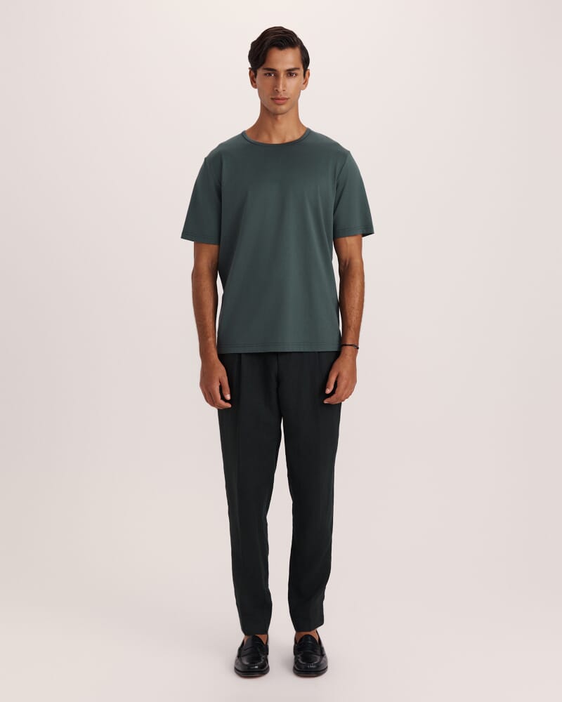 Emilio Mercerised Tee in FOREST