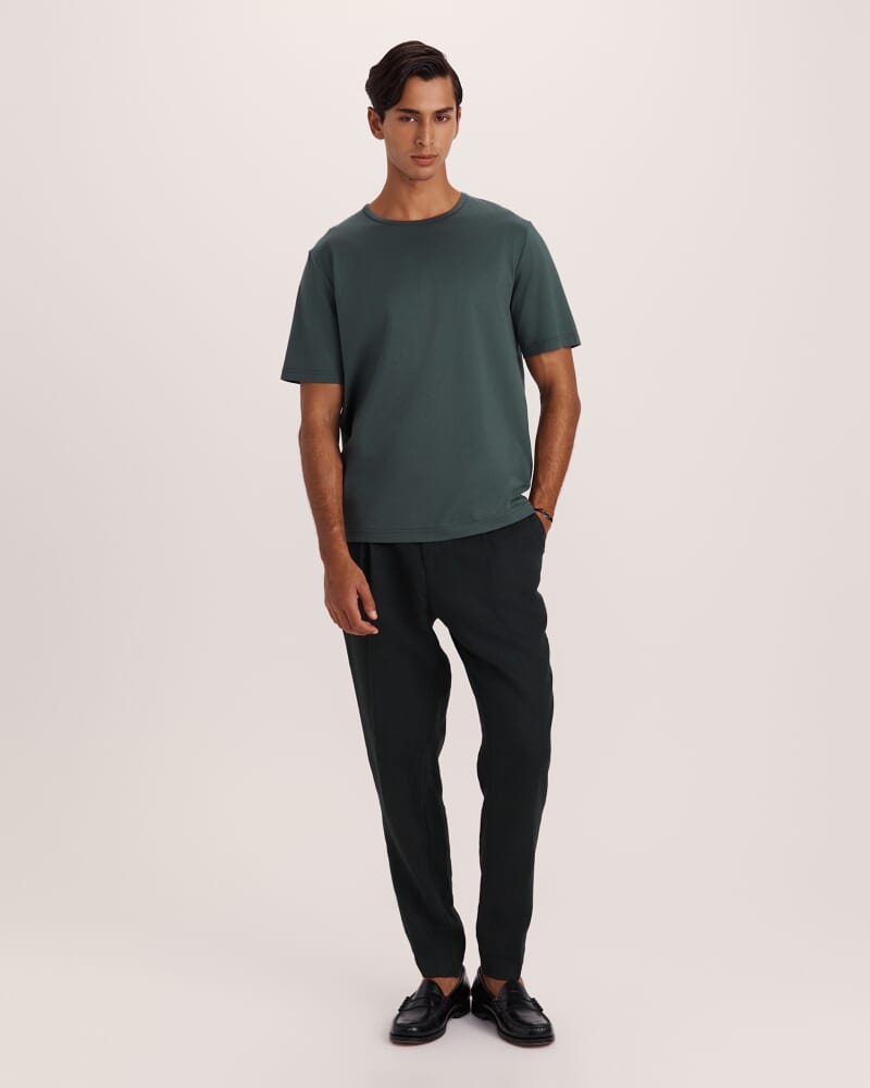 Emilio Mercerised Tee in FOREST