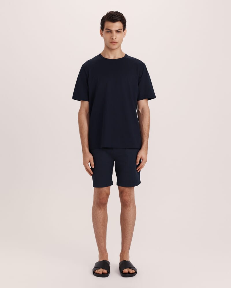 Emilio Mercerised Tee in NAVY