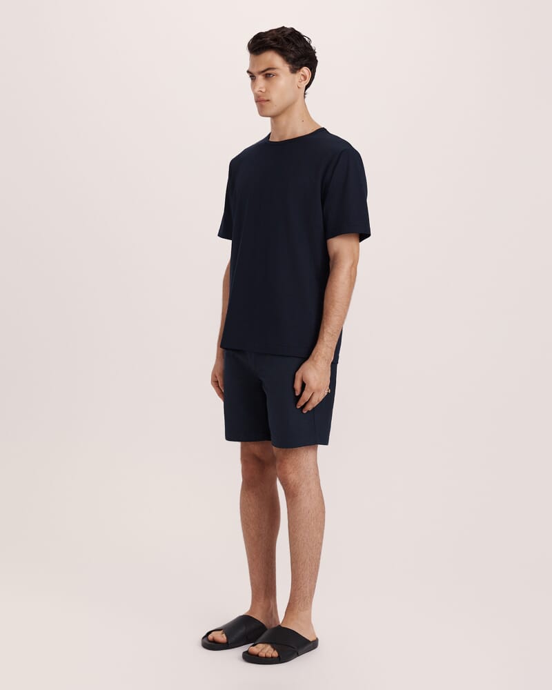 Emilio Mercerised Tee in NAVY
