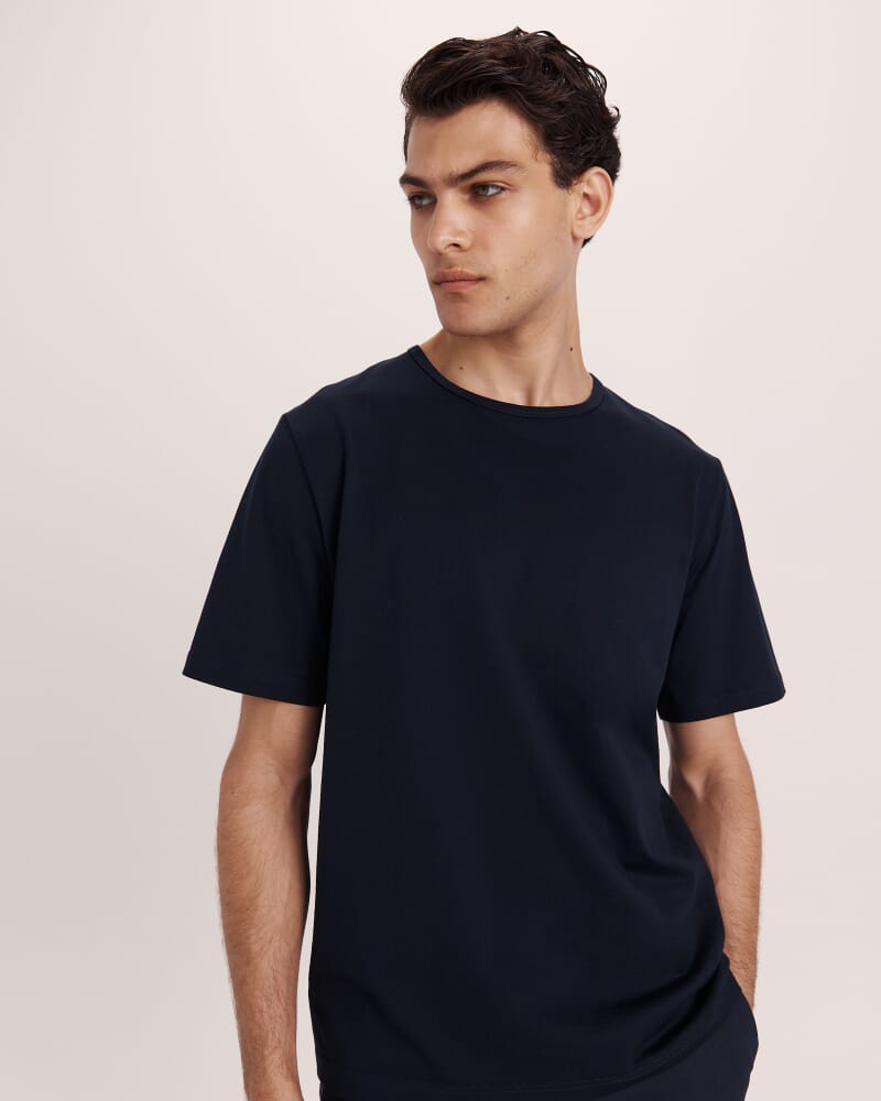 Emilio Mercerised Tee in NAVY