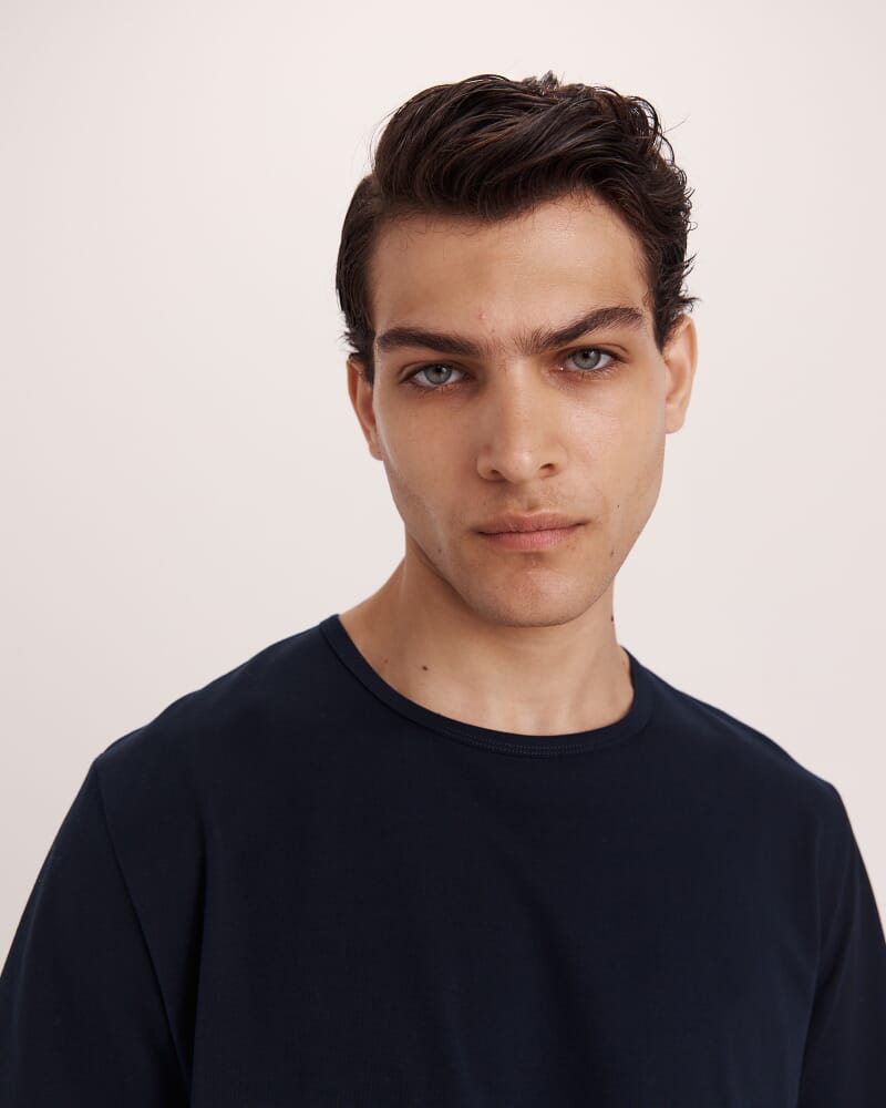 Emilio Mercerised Tee in NAVY