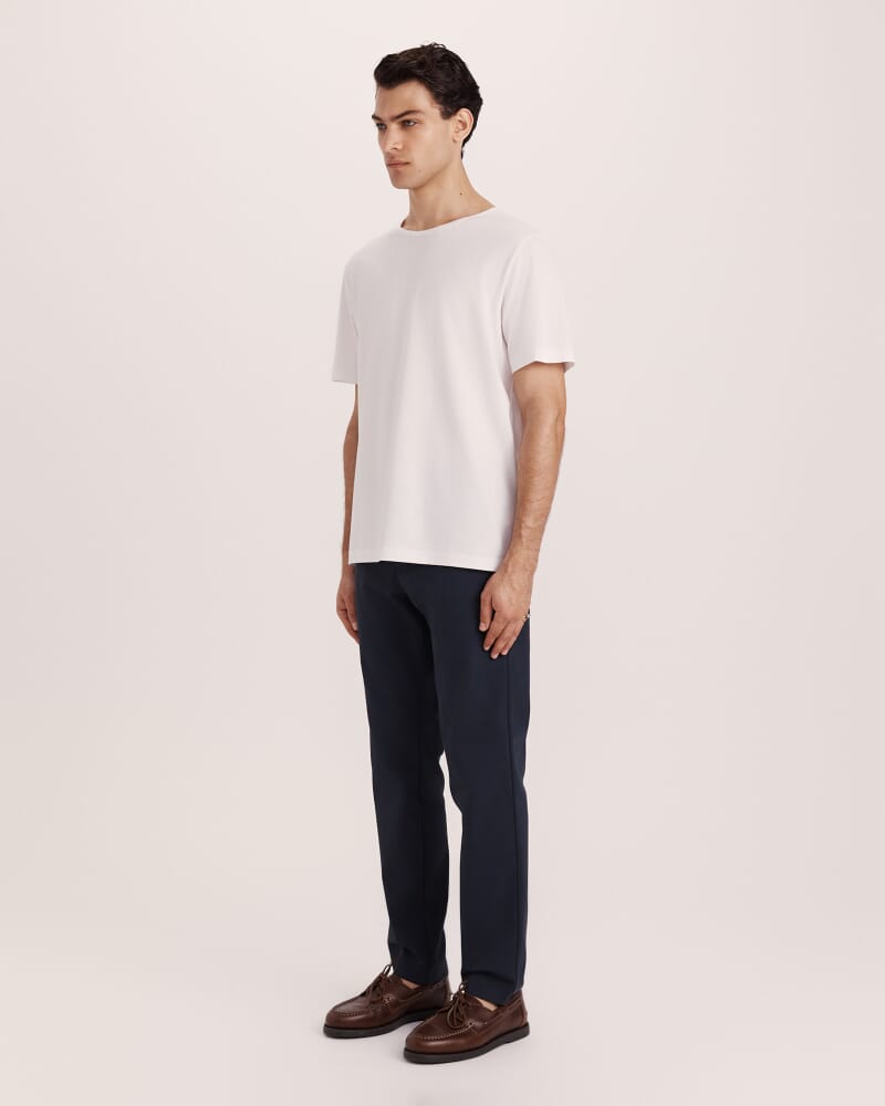 Emilio Mercerised Tee in WHITE