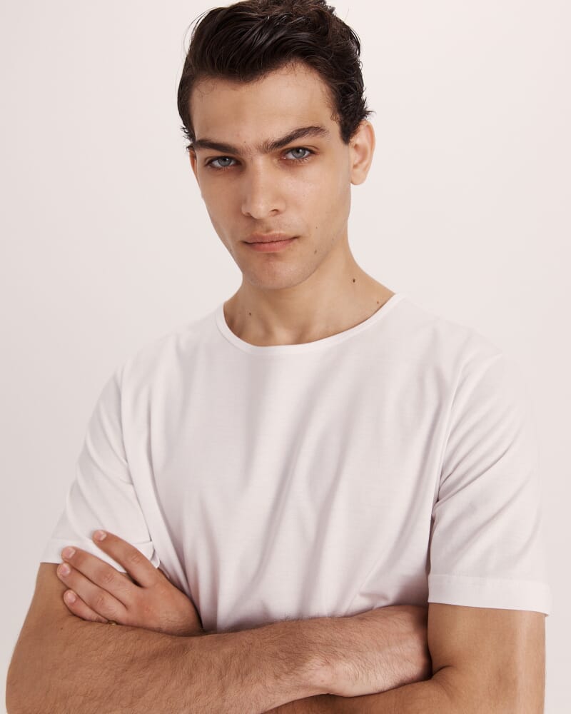 Emilio Mercerised Tee in WHITE