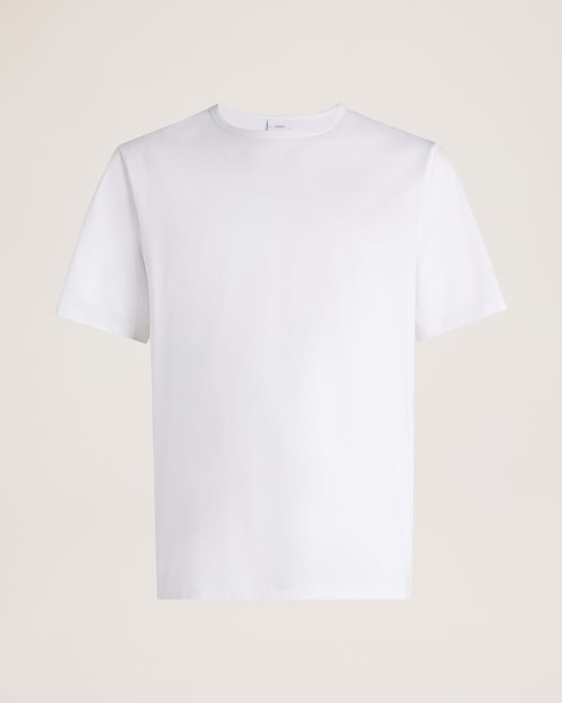 Emilio Mercerised Tee in WHITE