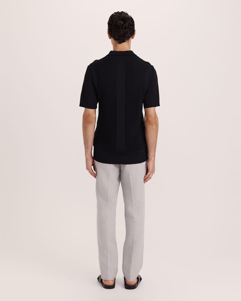 Zander Knit Polo in BLACK