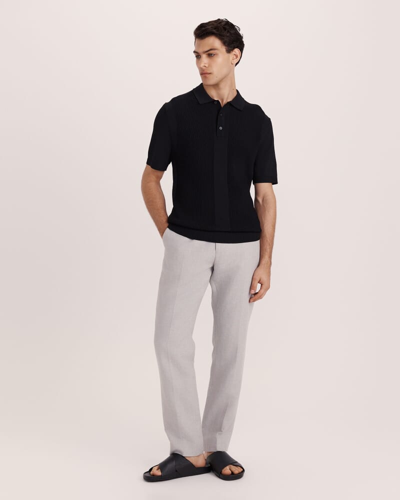Zander Knit Polo in BLACK