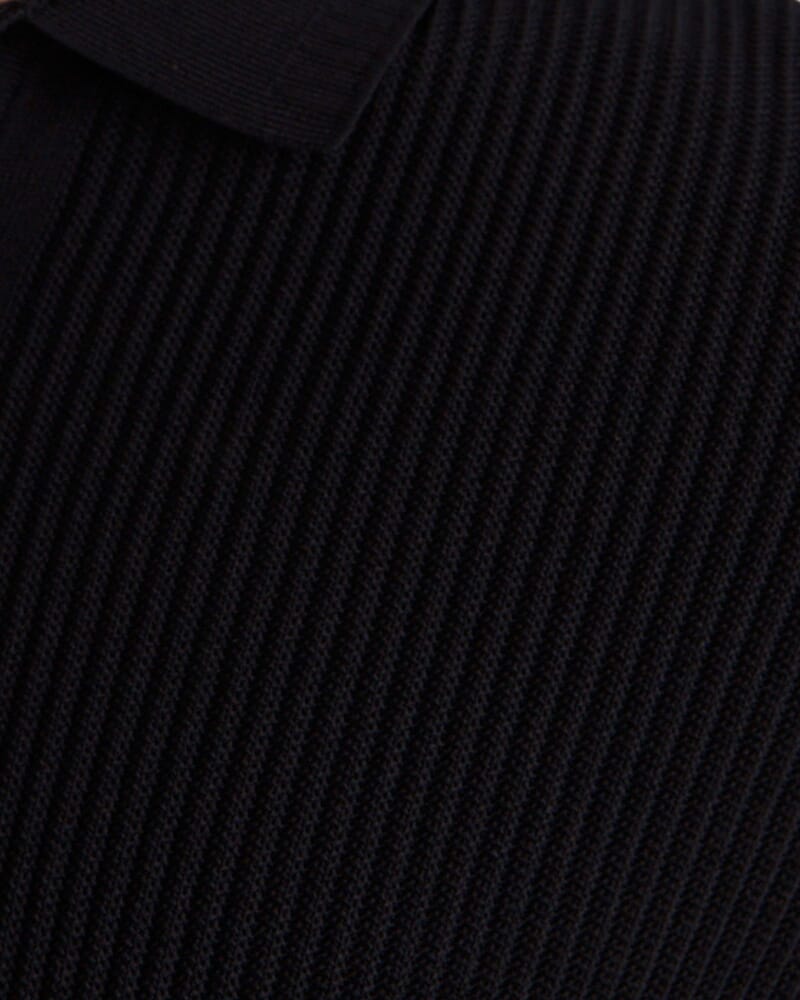 Zander Knit Polo in BLACK