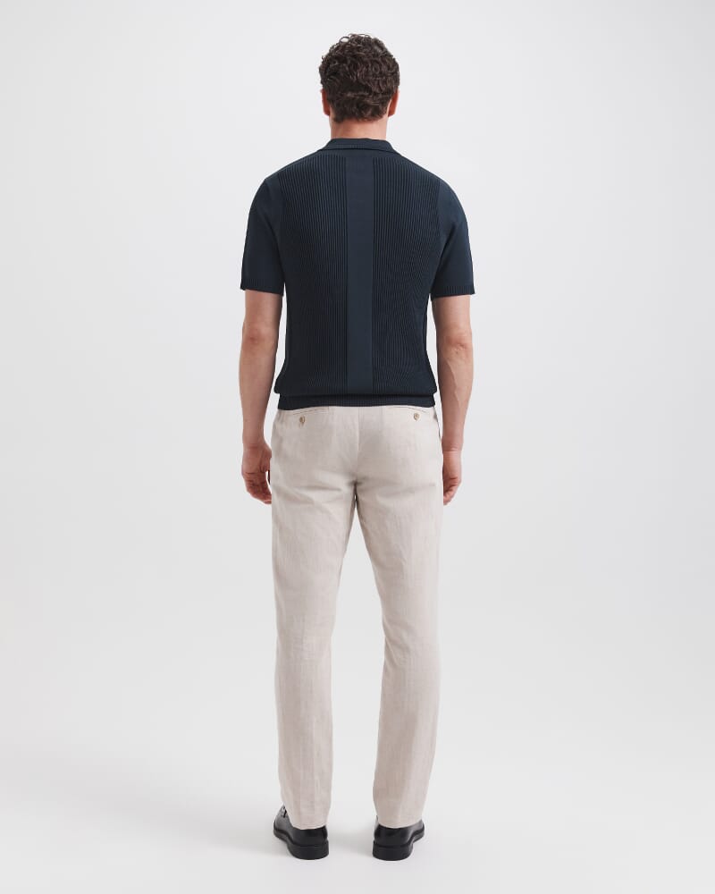 Zander Knit Polo in NAVY
