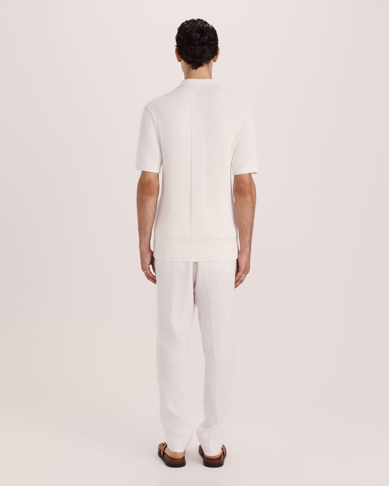 Zander Knit Polo in WHITE