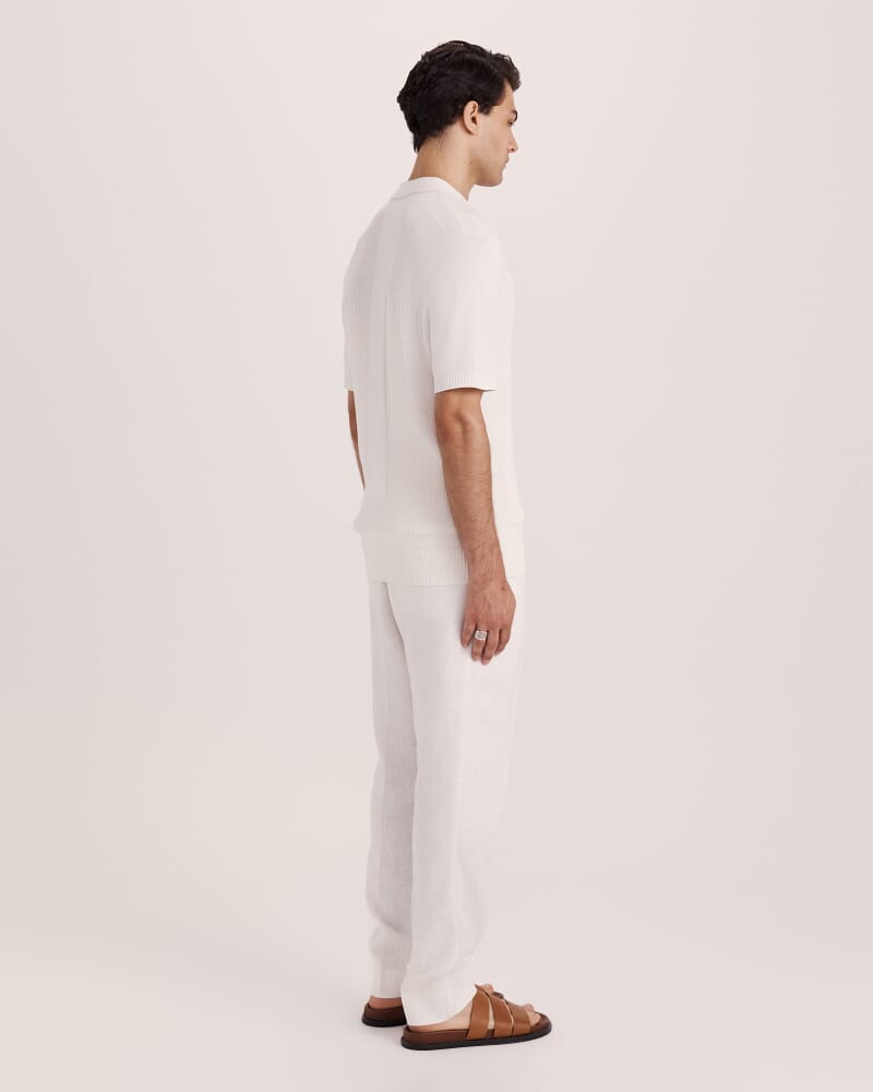 Zander Knit Polo in WHITE