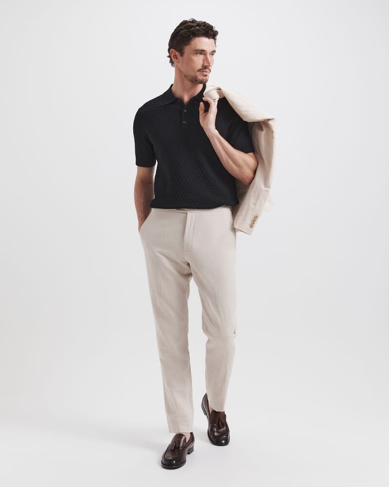 Dion Knit Polo in BLACK