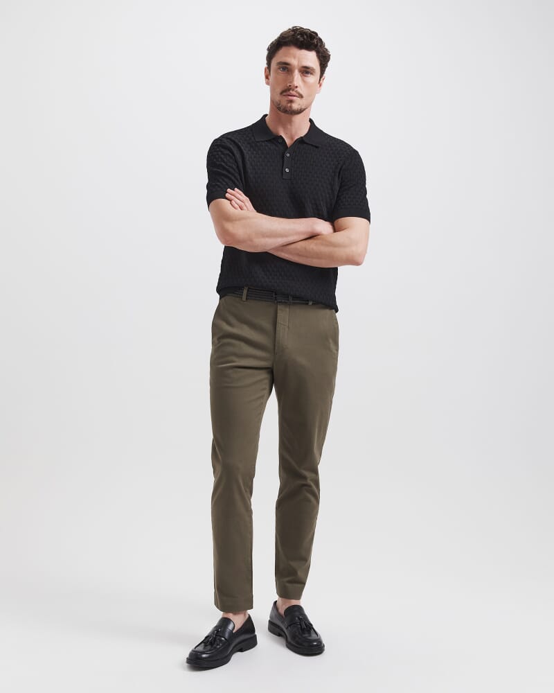 Dion Knit Polo in BLACK