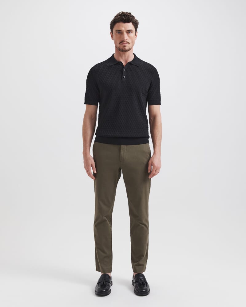 Dion Knit Polo in BLACK