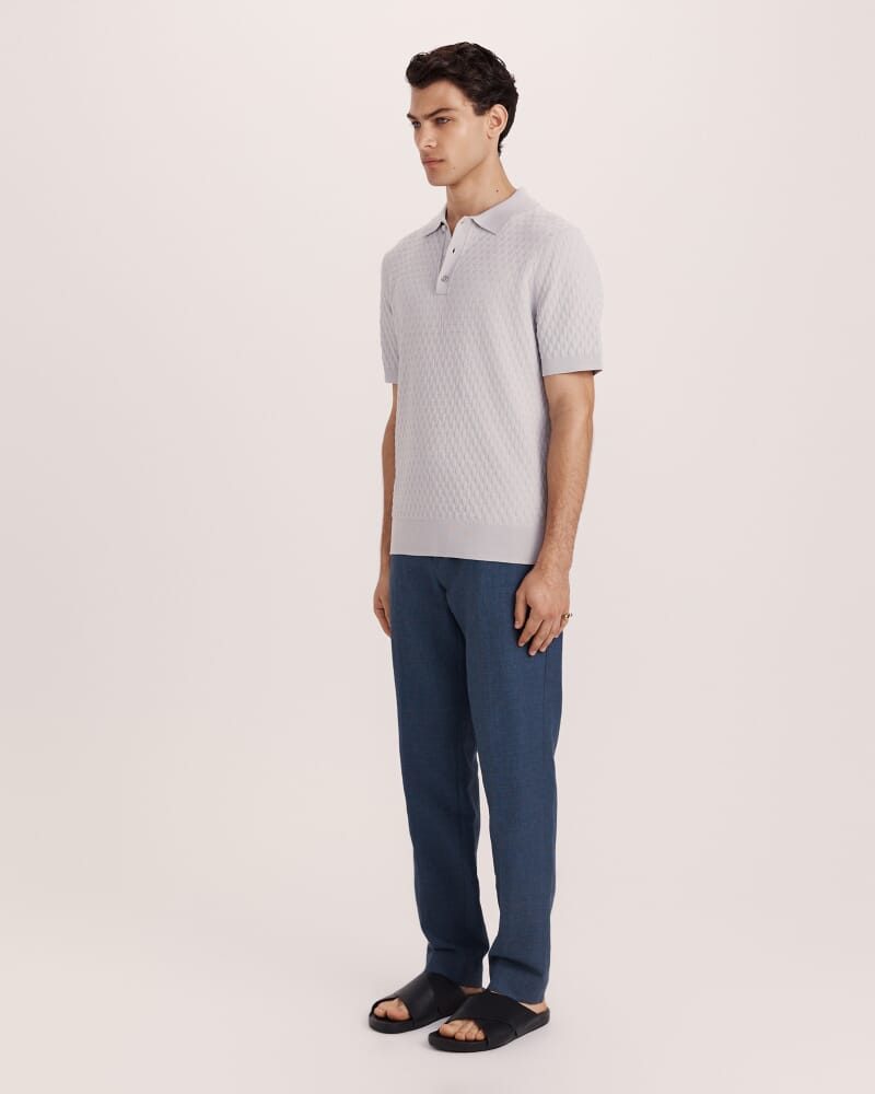 Dion Knit Polo in SILVER