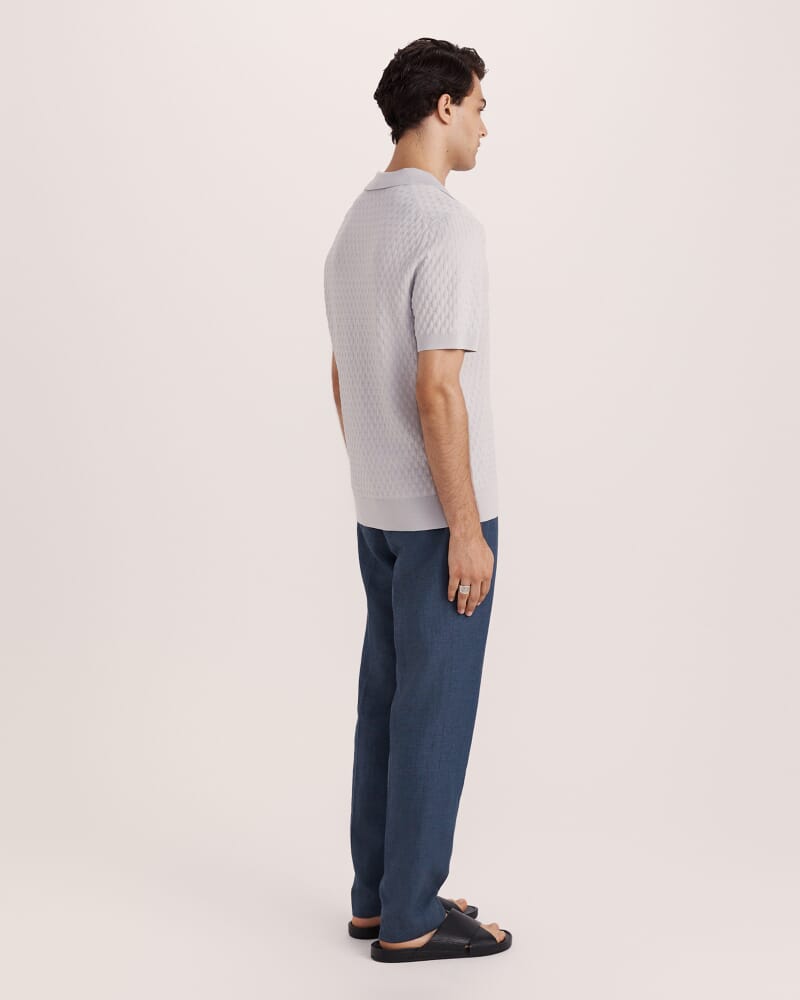 Dion Knit Polo in SILVER