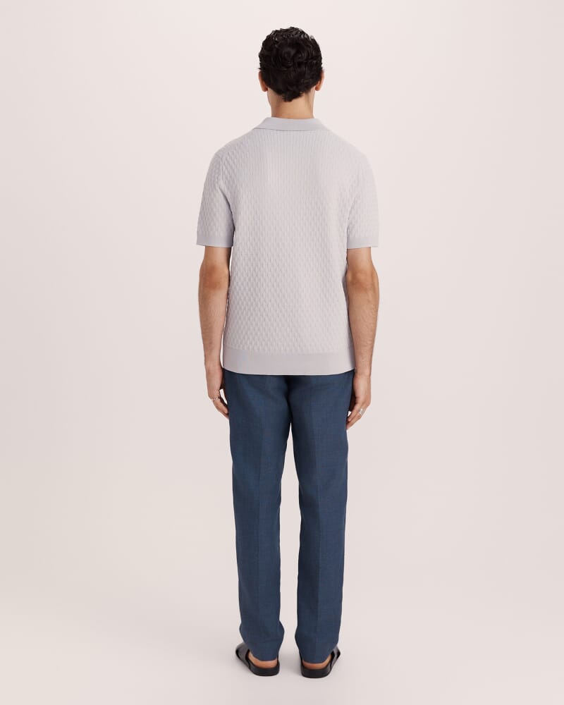 Dion Knit Polo in SILVER