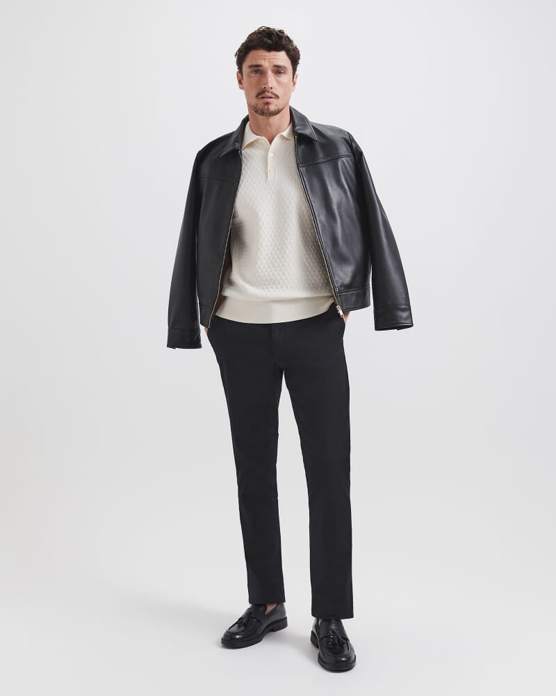 Dion Knit Polo in SNOW
