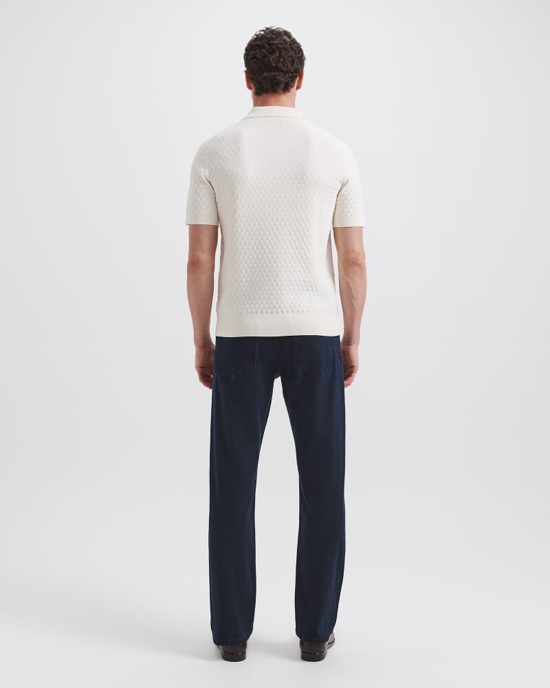 Dion Knit Polo in SNOW