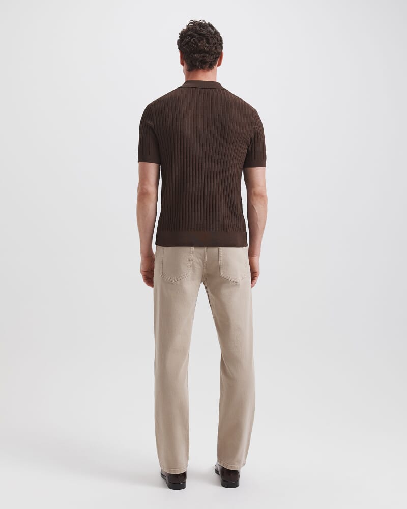 Theo Knit Polo in CHOCOLATE