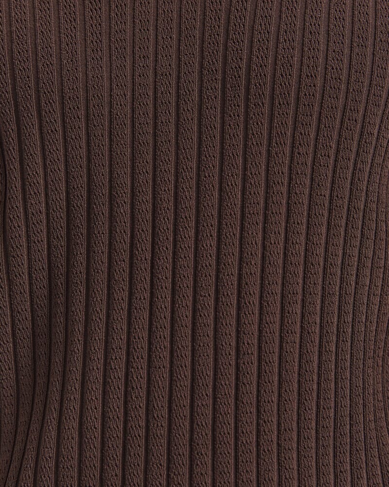 Theo Knit Polo in CHOCOLATE