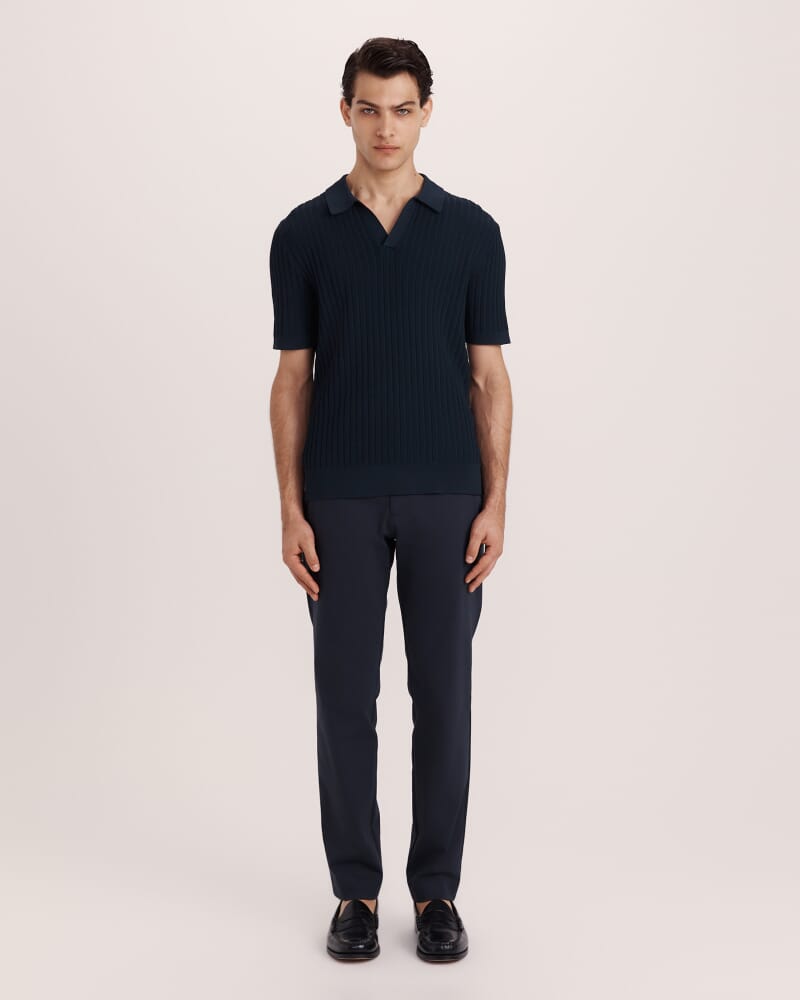 Theo Knit Polo in INK