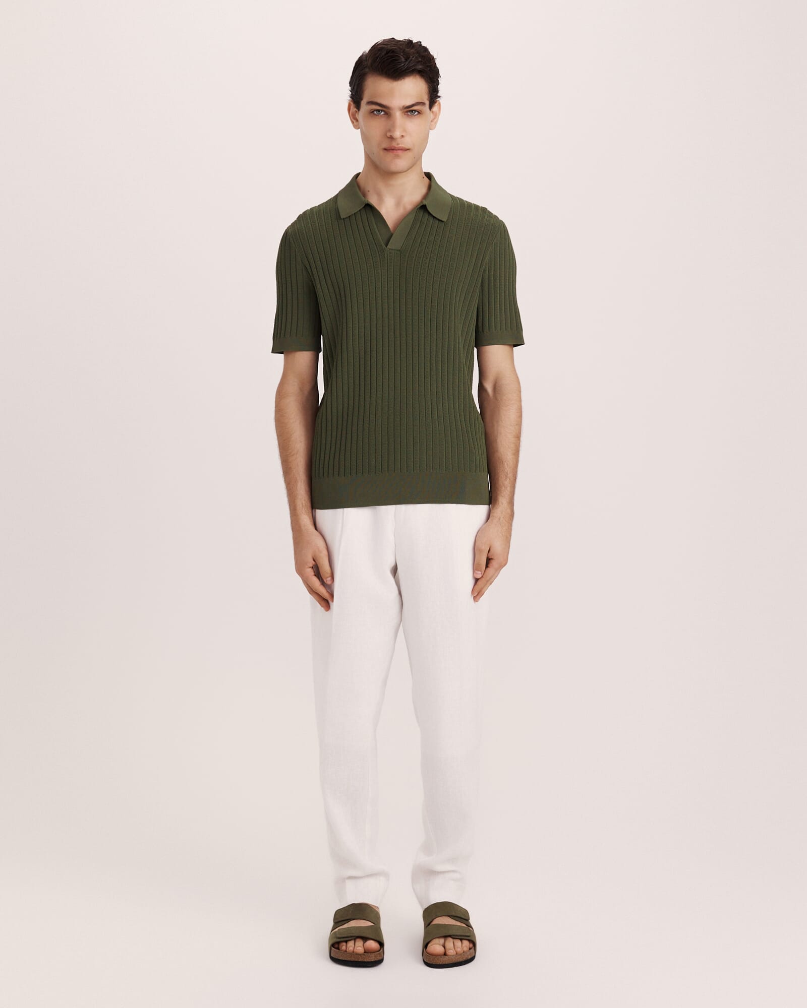 トップス tightbooth STRIPE KNIT POLO OLIVE XL STRIPE KNIT POLO – FTC
