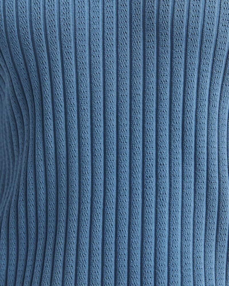 Theo Knit Polo in STEEL