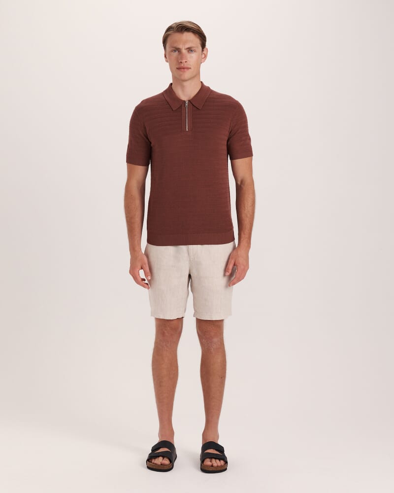 Aether Knit Polo in TRUFFLE