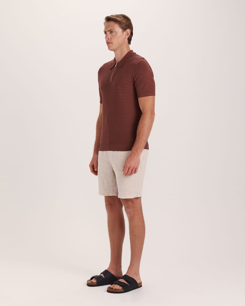 Aether Knit Polo in TRUFFLE