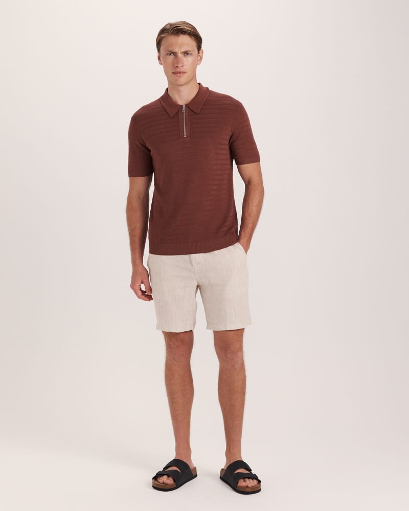 Aether Knit Polo in TRUFFLE