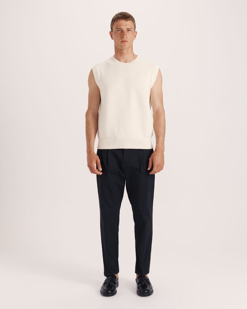 Damon Cotton Knit Vest in CREAM