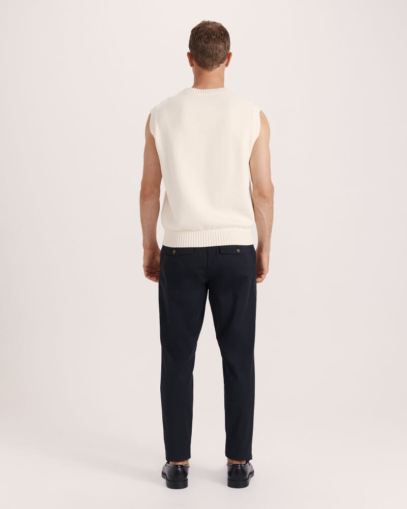 Damon Cotton Knit Vest in CREAM