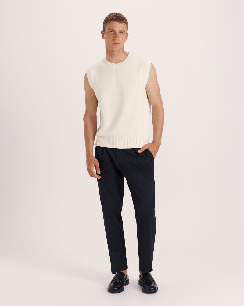 Damon Cotton Knit Vest in CREAM