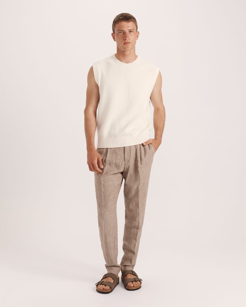 Damon Cotton Knit Vest in CREAM