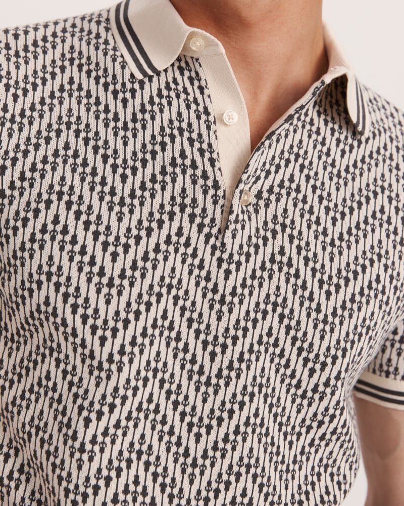 Monte Linear Knit Polo in OLIVE