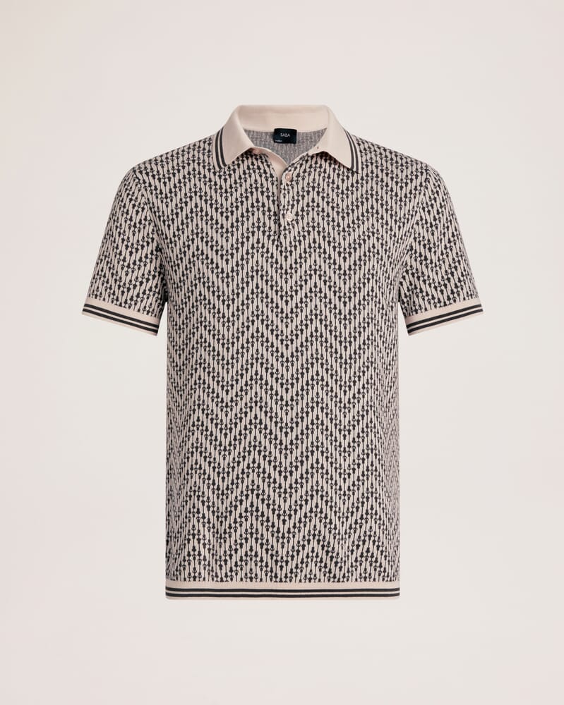 Monte Linear Knit Polo in OLIVE