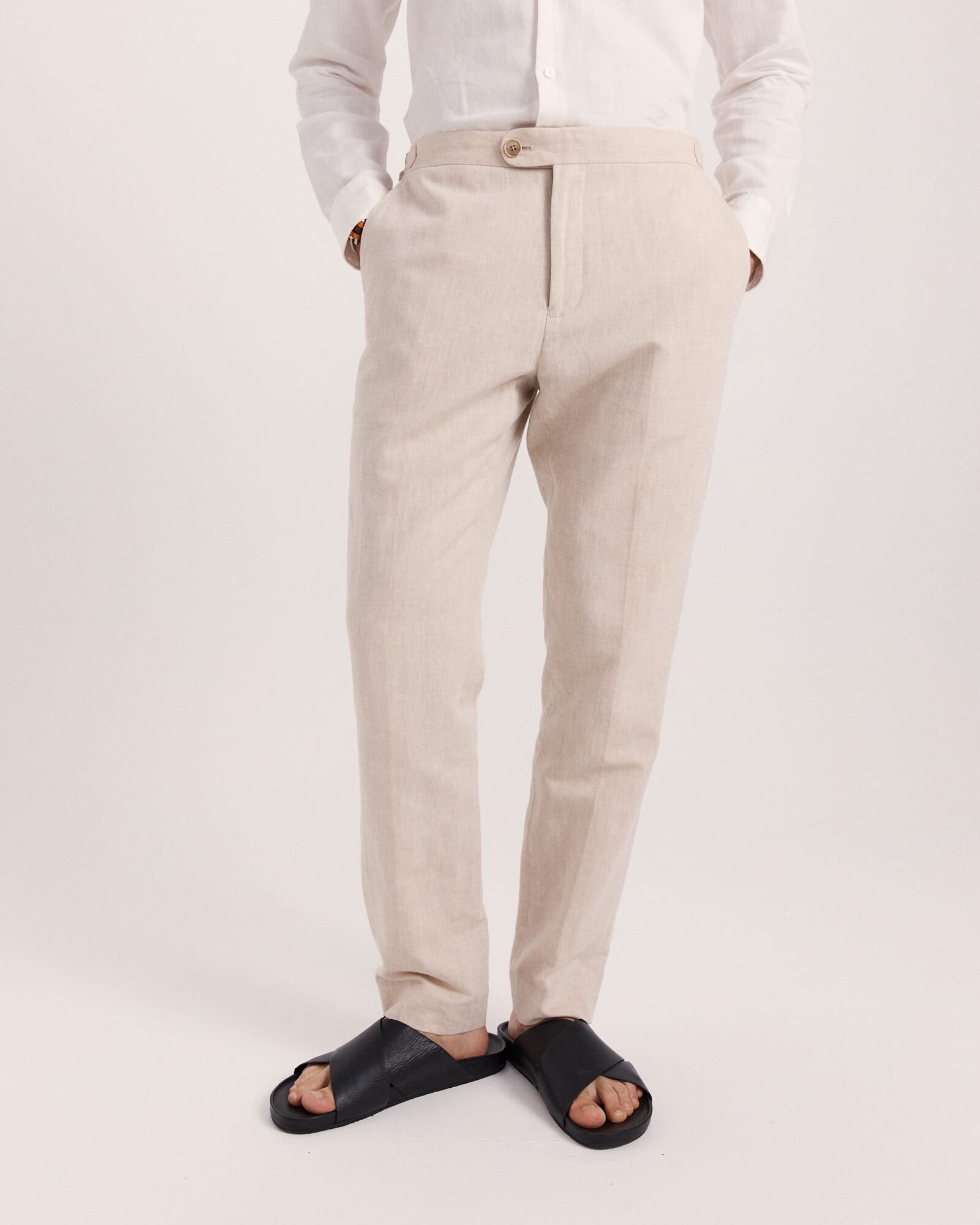 Elias Linen Cotton Regular Side Adjuster Pant