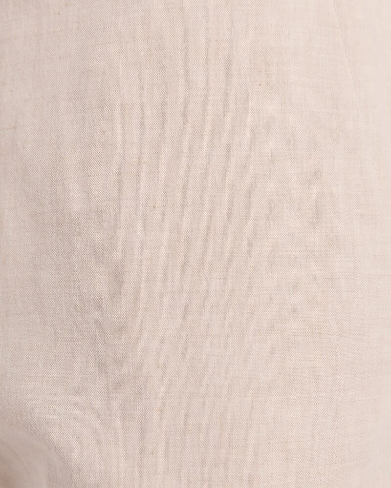 Elias Linen Cotton Regular Side Adjuster Pant in OATMEAL