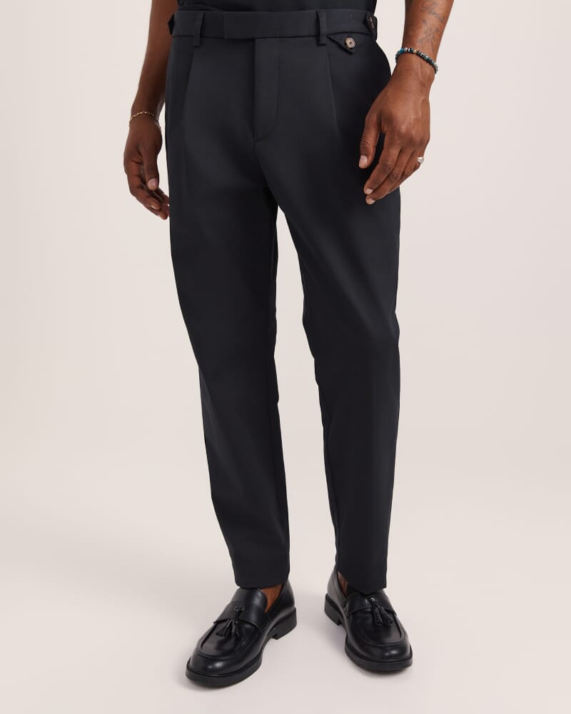 Mills Pleat Front Pant in BLACK
