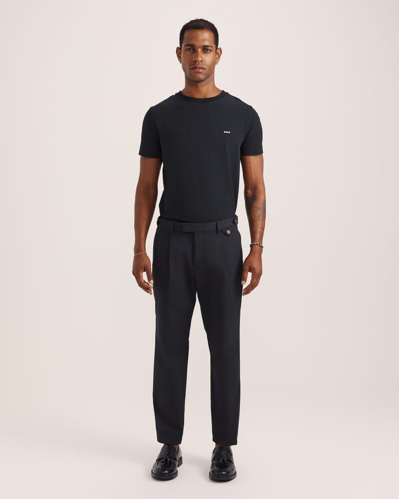 Mills Pleat Front Pant in BLACK