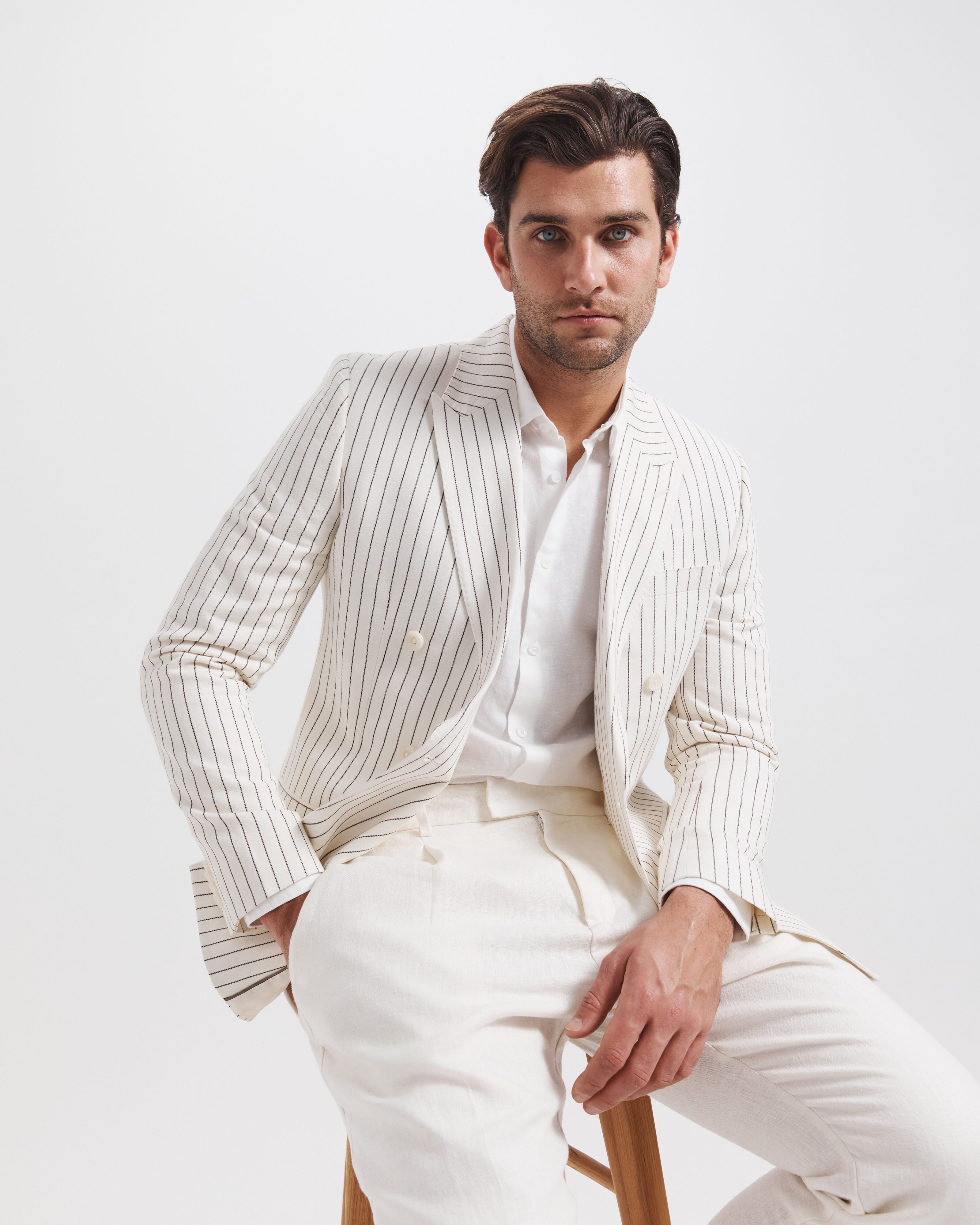 Harrison Stripe Linen Blazer